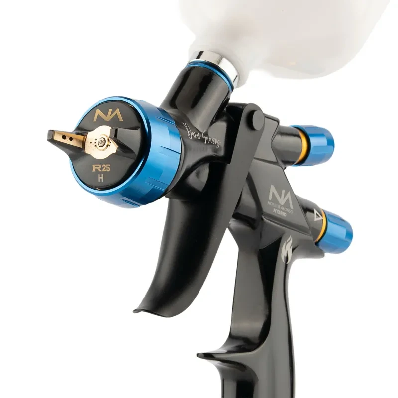 Pistola Norber Alonso NA R25 PRO Hibrida FIRE 1.3, pistola de pintura profesional de alta gama para carroceria, perfecta para el taller.