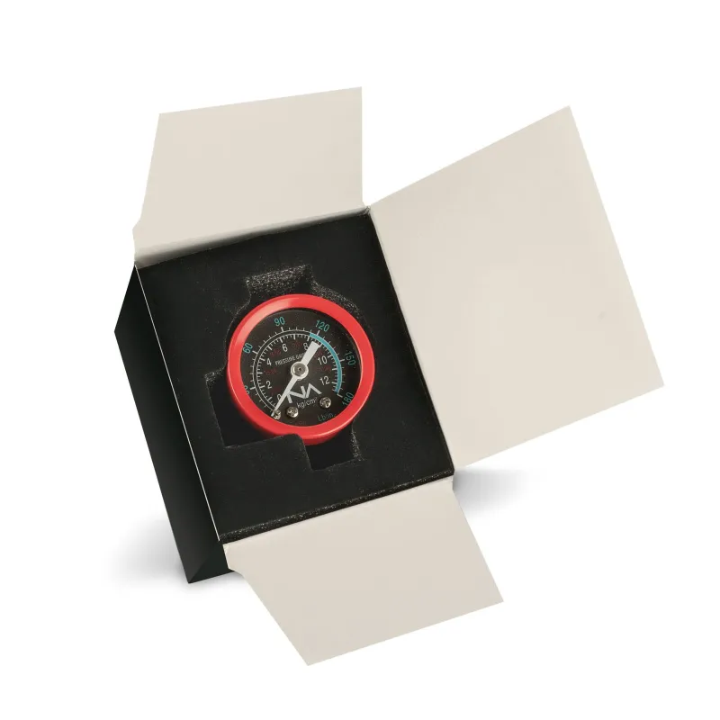 Manometro Volumetrico Norber Alonso NA Aguja Magnetica Rojo - Negro, para pistolas de pintura profesional de alta gama para carroceria, perfecta para el taller.